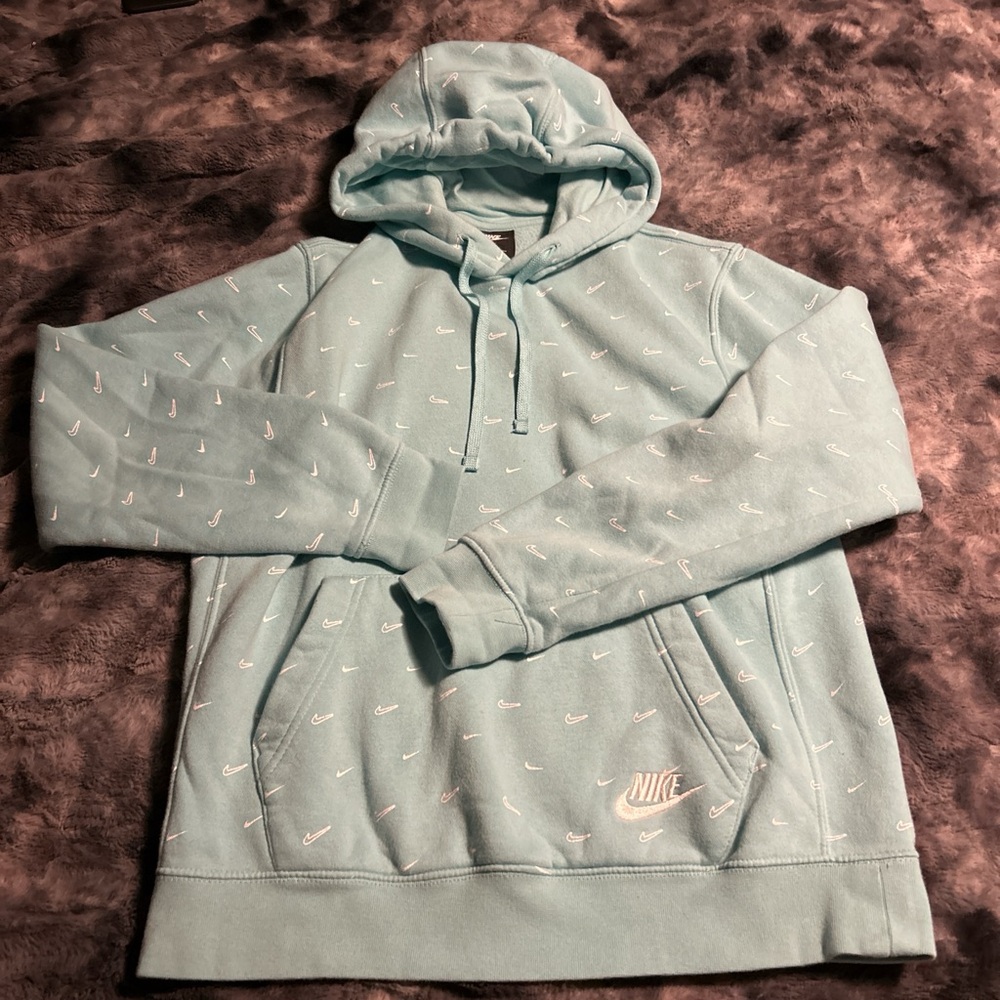 Nike Men's Blue swoosh Hoodie